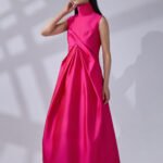 Victoria's fuchsia dress