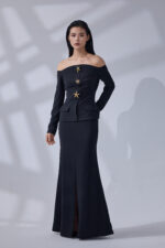 Midnight Star Off-Shoulder Tailored Gown - Image 2