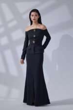 Midnight Star Off-Shoulder Tailored Gown - Image 2