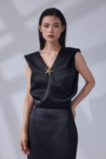 Black Satin Starfish Dress. - Image 2