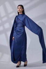 Royal Azure Drape Gown - Image 5