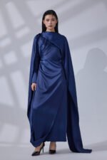 Royal Azure Drape Gown