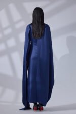 Royal Azure Drape Gown - Image 6