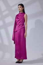 Fuchsia Drape Elegance Gown - Image 7