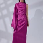 Fuchsia Drape Elegance Gown