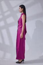 Fuchsia Drape Elegance Gown - Image 6