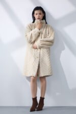 Ivory Chevron Coat - Image 5