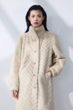Ivory Chevron Coat - Image 3